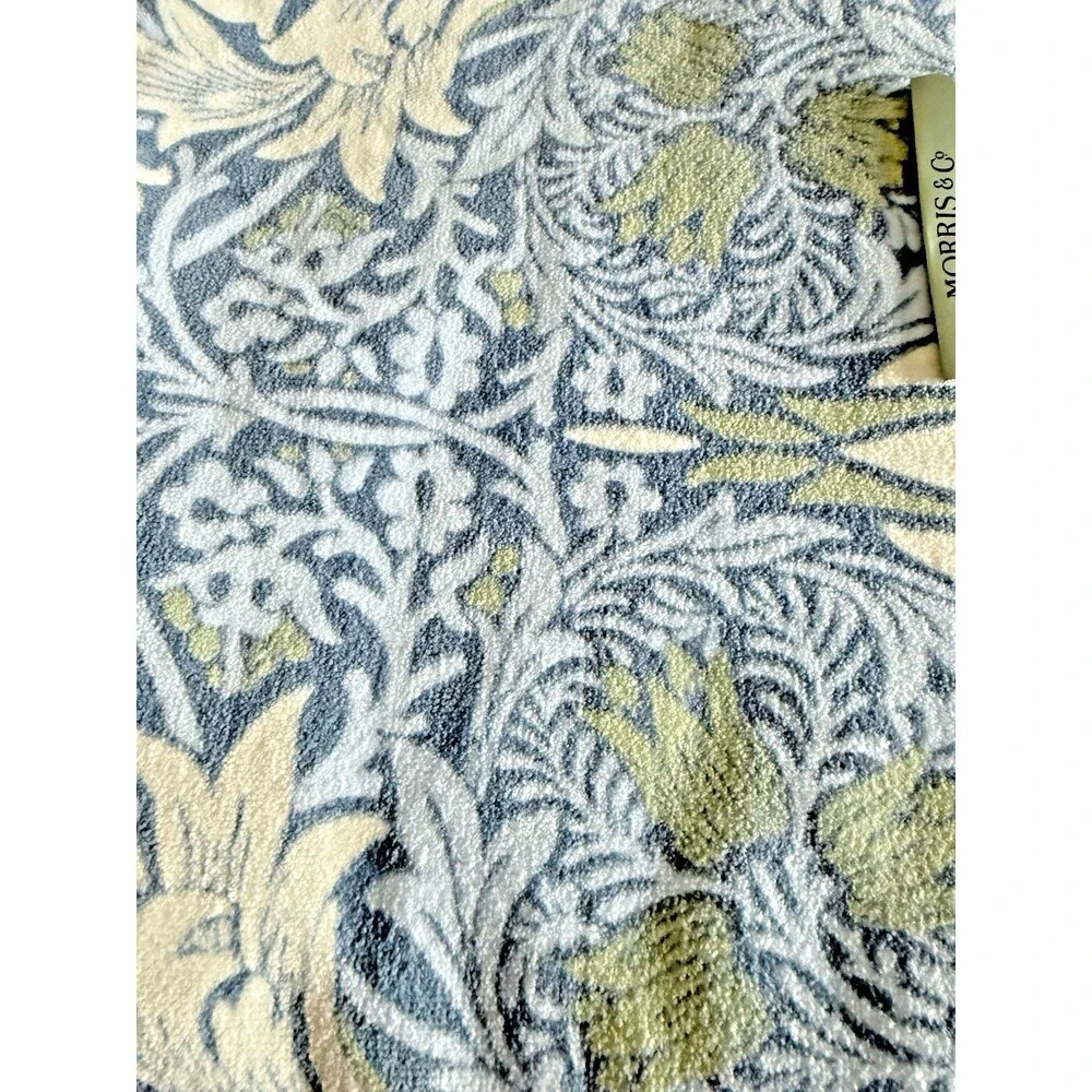 Morris & Co 2 Bath Towels 2 Hand Towels Blue Snakeshead Blue Cotton Velour